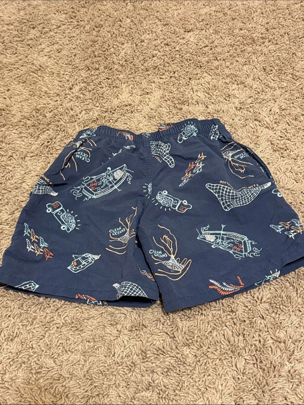 Patagonia Boys Baggies Navy Blue Swim Trunks, Size XS